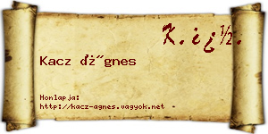 Kacz Ágnes névjegykártya