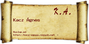 Kacz Ágnes névjegykártya