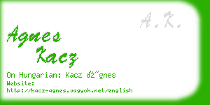 agnes kacz business card